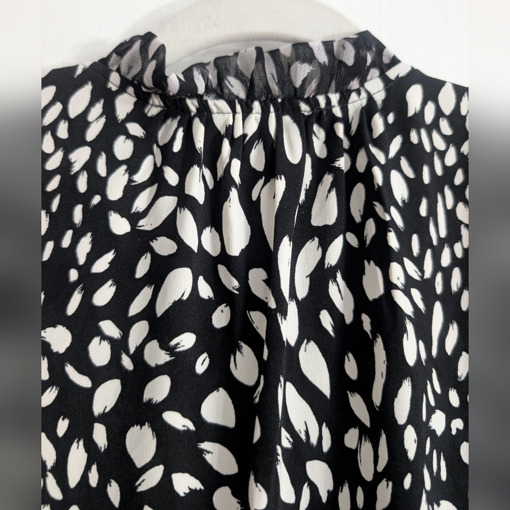 White House Black Market Womens Tunic Layered Top Size S Tie Hight Neck Jersey - Picture 9 of 9